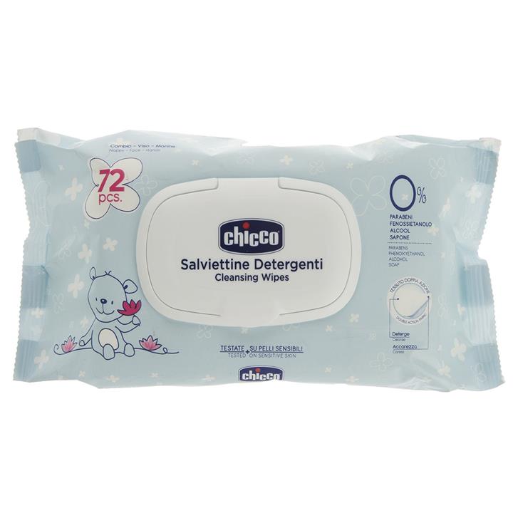 دستمال مرطوب پاک کننده کودک چیکو بسته‌ 72 عددی Chicco Cleansing Wipes For Baby 72pcs